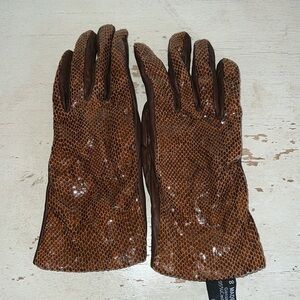 Antonio Murolo leather & cashmere lined gloves
